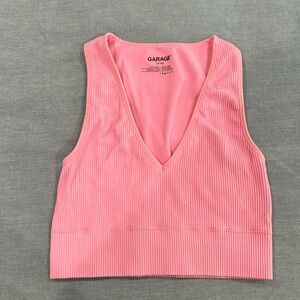 Pink garage crop top